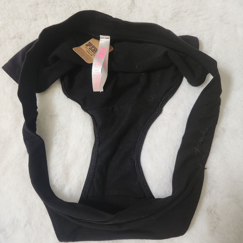 Pink Victorias secret black Black High Leg panty Size Large - Picture 3 of 6